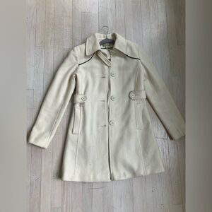 White Wool Blend Fabric